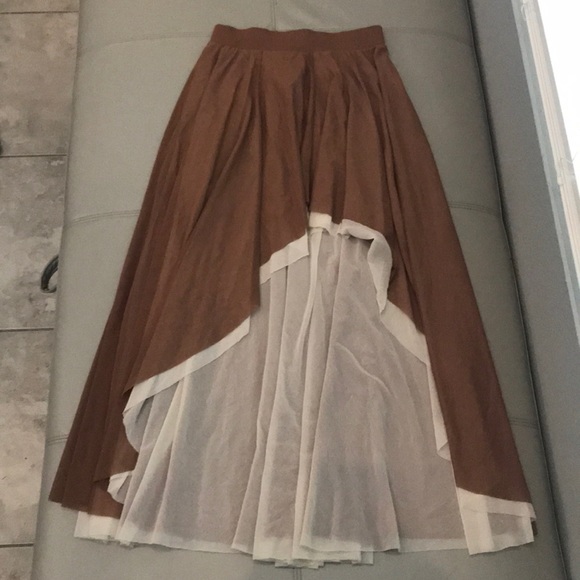 PETIT POIS by VIVIANA G Two Tone Hi-Lo Mesh Skirt - Picture 3 of 6